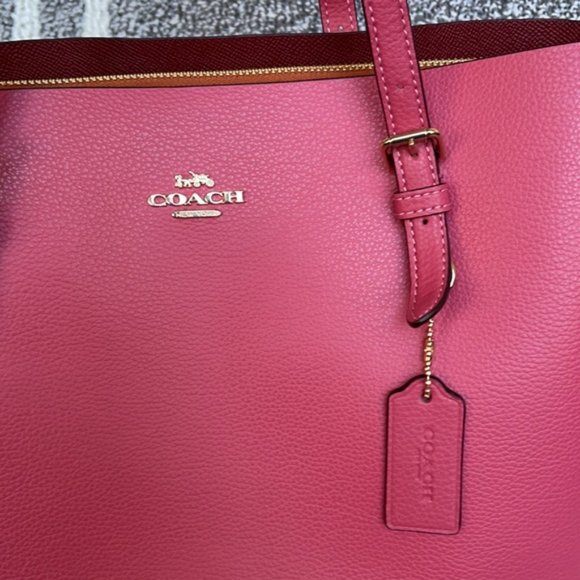 Coach Mollie Tote Gold/Strawberry Haze - Picture 7 of 16
